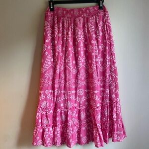 Mlle Gabrielle Pink and White Floral Maxi Skirt